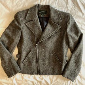 Ralph Lauren Gray Wool Moto Jacket Size 4